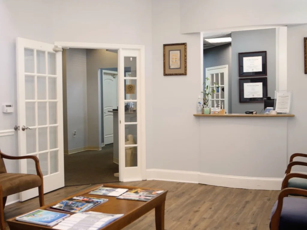 Reception desk area at Sugarloaf Smiles