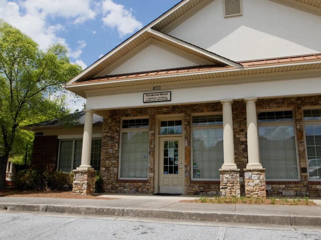 Exterior of Sugarloaf Smiles dental office in Duluth, GA
